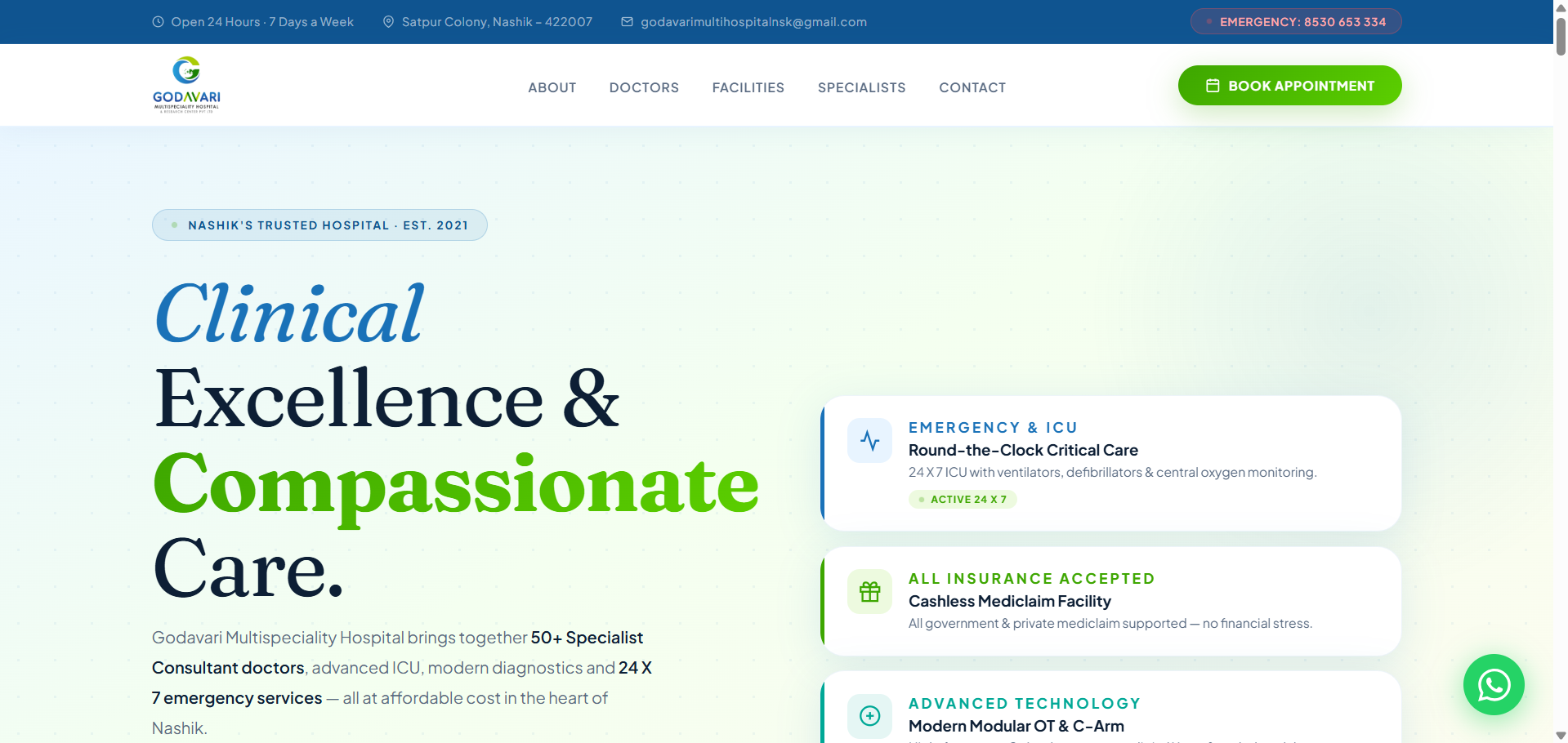 Godavari Multispecialty Hospital Website